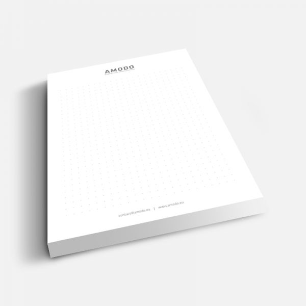 Amodo, A5, 100 lista, tisak listova 1/0, ljepljeno u zaglavlju