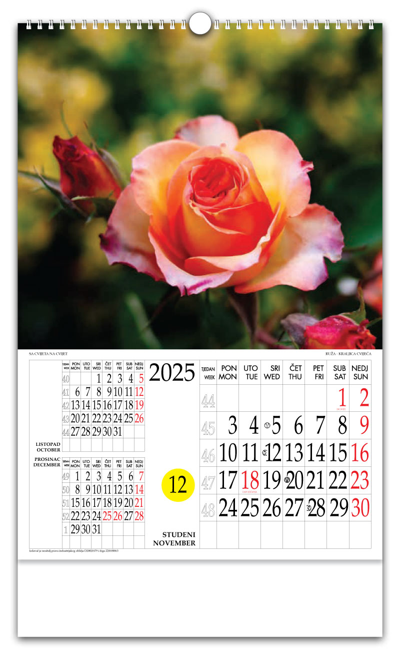 Rotacijski zidni kalendar - "Sa cvijeta na cvijet" - Slika 11