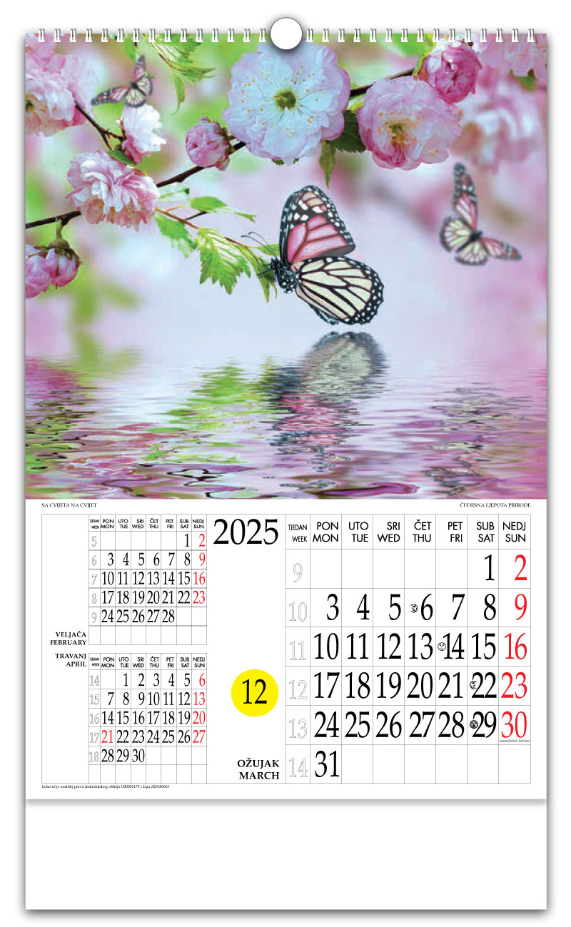Rotacijski zidni kalendar - "Sa cvijeta na cvijet" - Slika 3