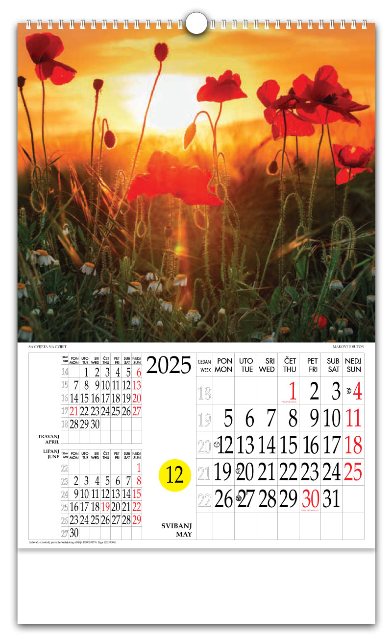 Rotacijski zidni kalendar - "Sa cvijeta na cvijet" - Slika 5