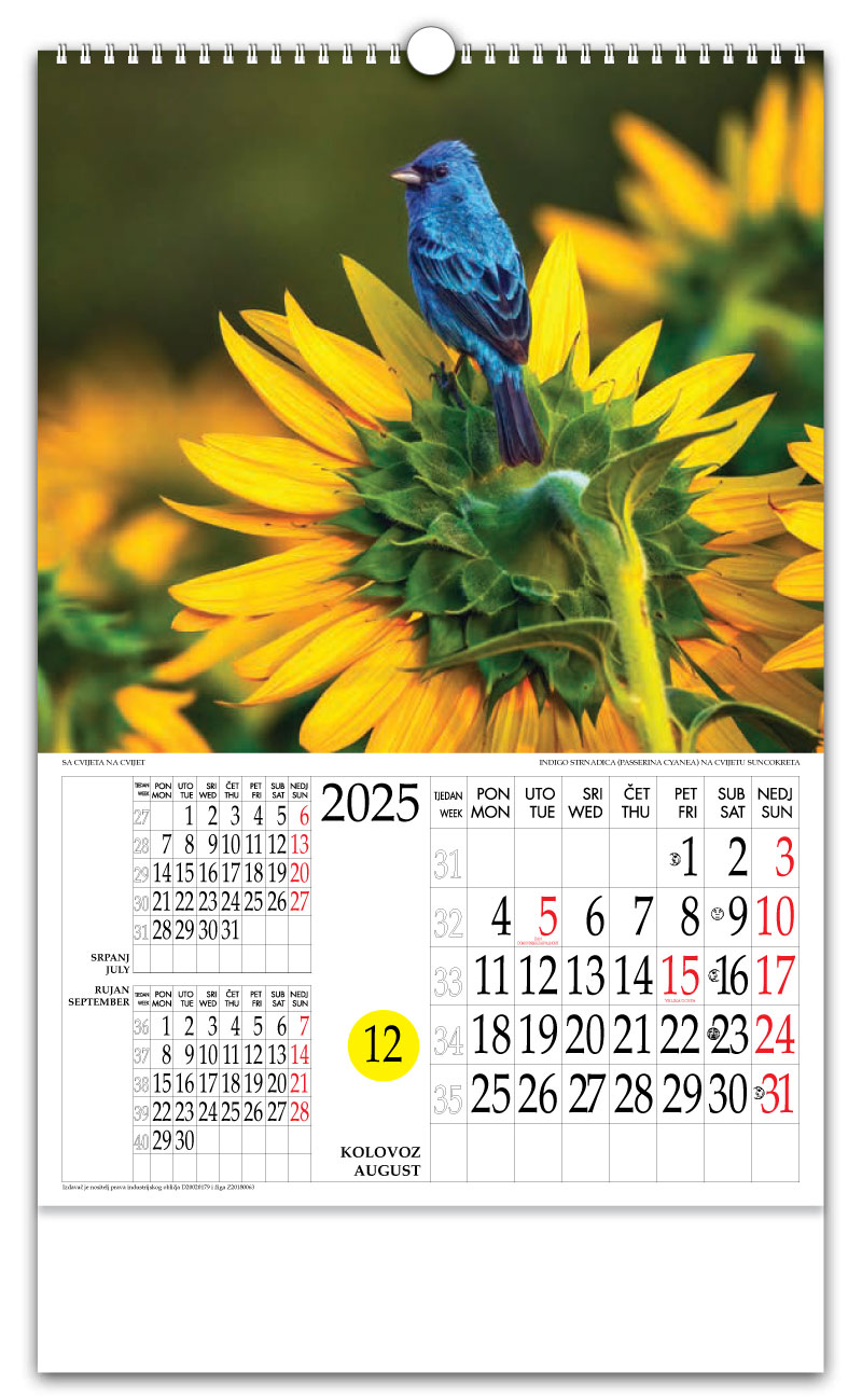 Rotacijski zidni kalendar - "Sa cvijeta na cvijet" - Slika 8