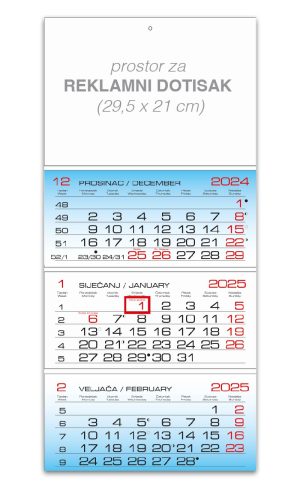 Trodjelni savijani kalendar 3 bloka