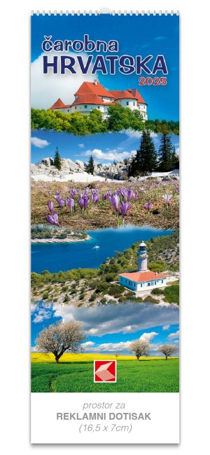 Uski zidni kalendar "Čarobna Hrvatska"