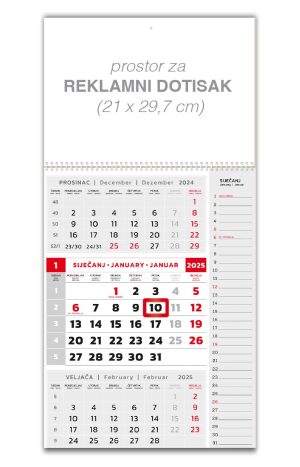 Veliki note crveni kalendar