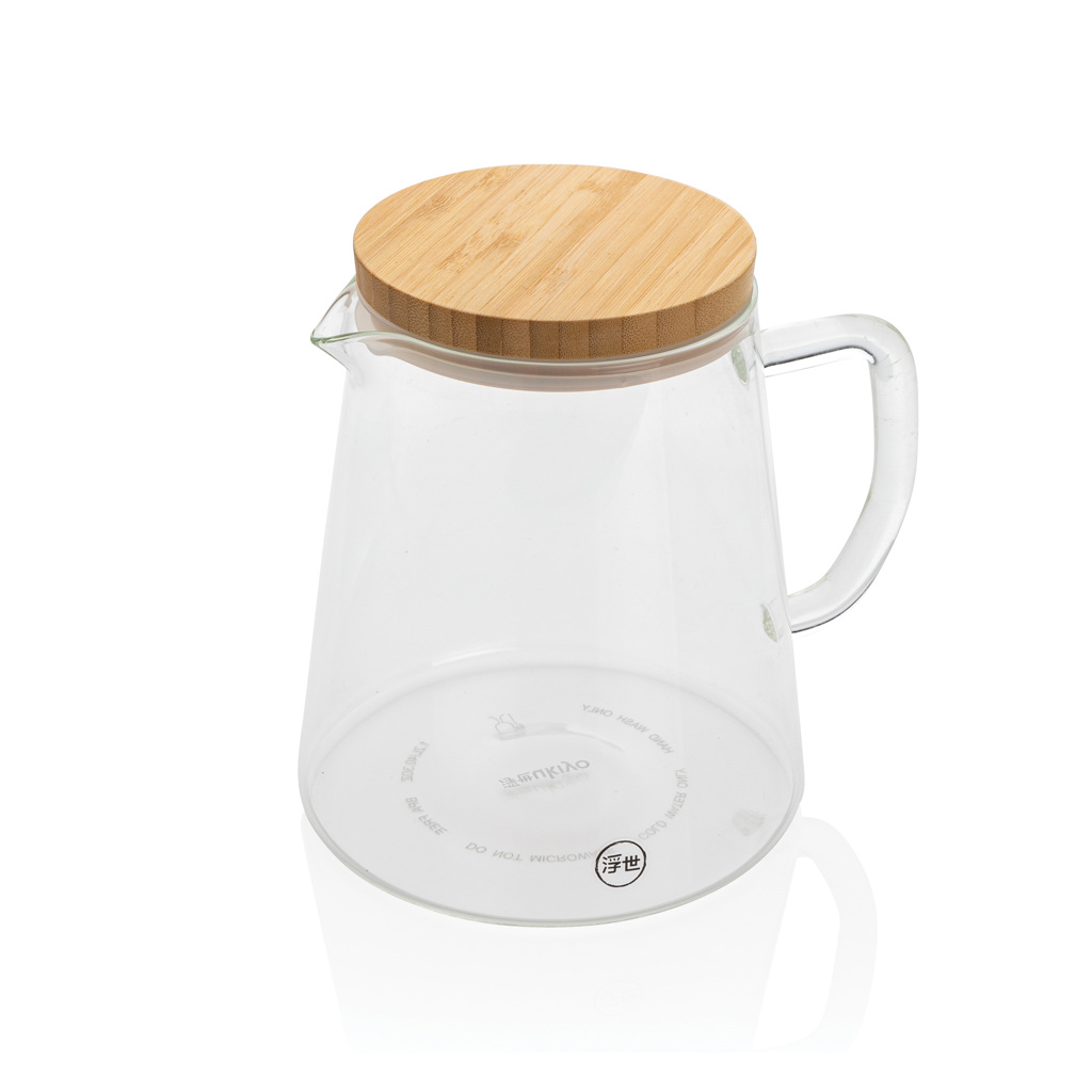 Ukiyo borosilicate glass carafe with bamboo lid 1.2L - Slika 2