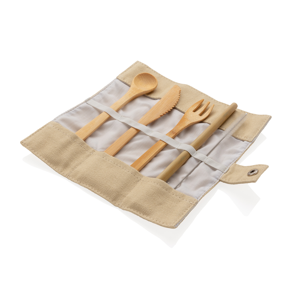 Reusable bamboo travel cutlery set - Slika 2