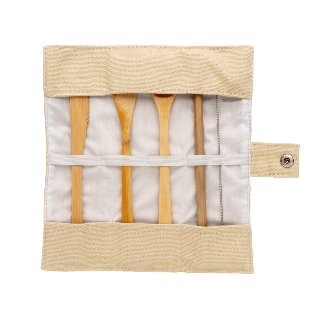 Reusable bamboo travel cutlery set - Slika 3