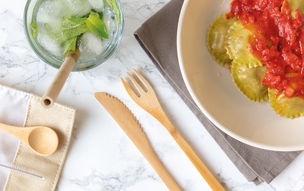 Reusable bamboo travel cutlery set - Slika 8