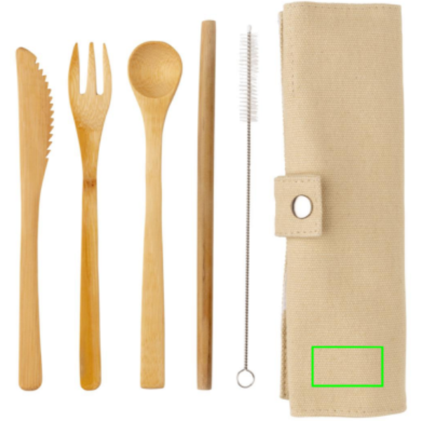 Reusable bamboo travel cutlery set - Slika 9