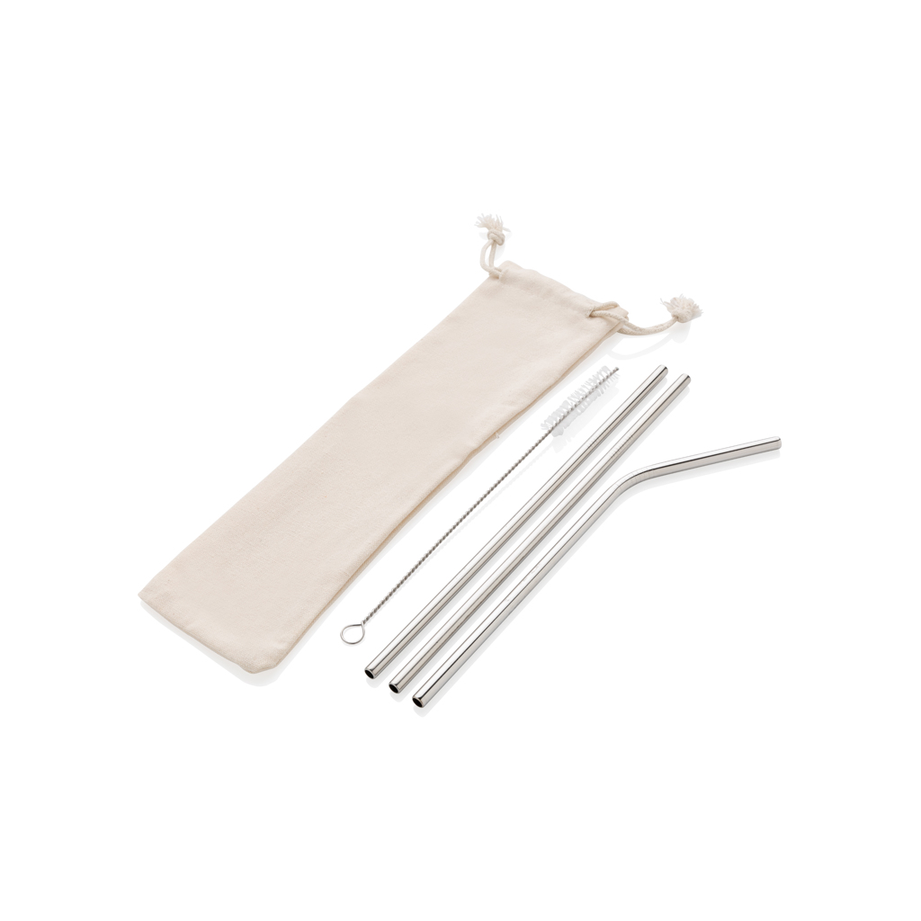 Reusable stainless steel 3 pcs straw set - Slika 2