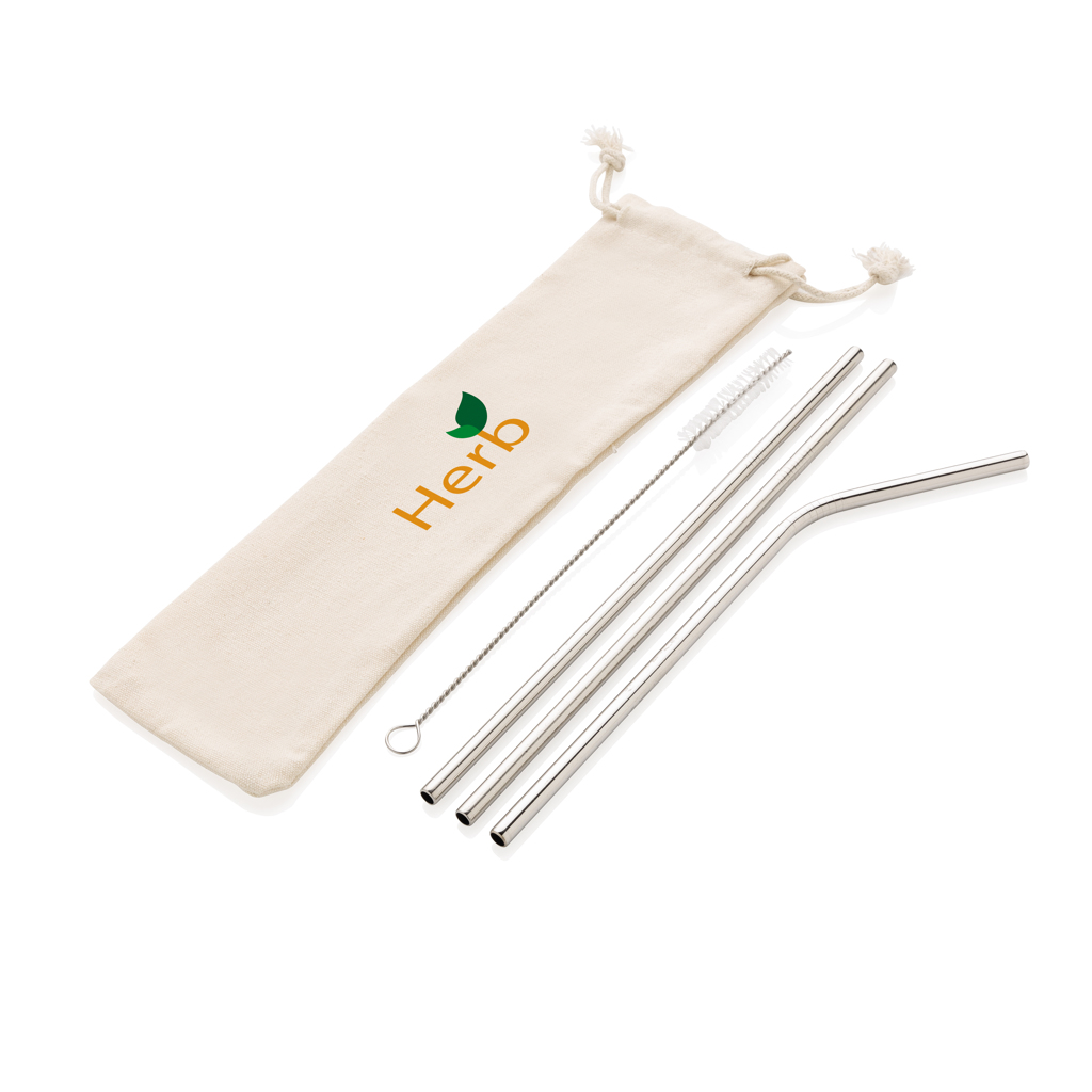 Reusable stainless steel 3 pcs straw set - Slika 5