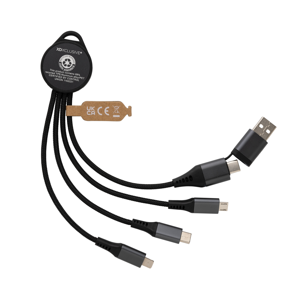 Terra RCS recycled aluminium 6-in-1 charging cable - Slika 3