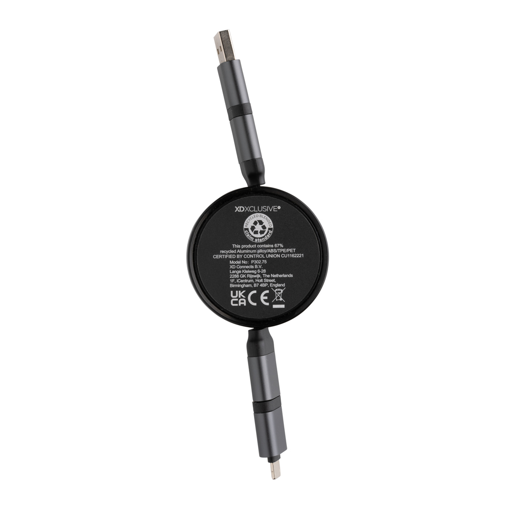 Terra RCS recycled aluminium retractable 6 in 1 cable - Slika 5