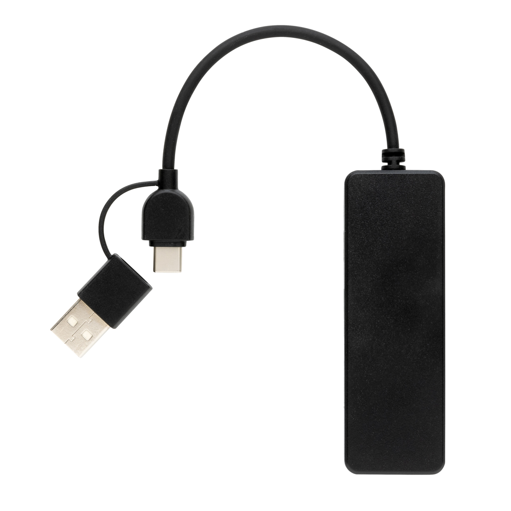 RCS recycled plastic USB hub with dual input - Slika 3