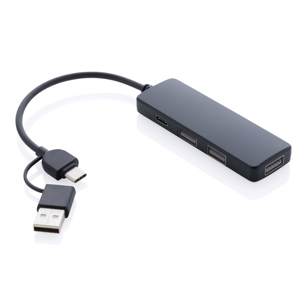 RCS recycled plastic USB hub with dual input - Slika 6
