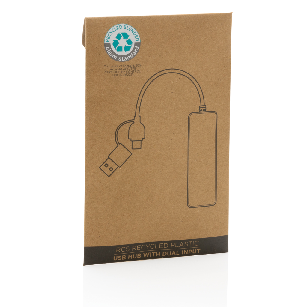 RCS recycled plastic USB hub with dual input - Slika 9