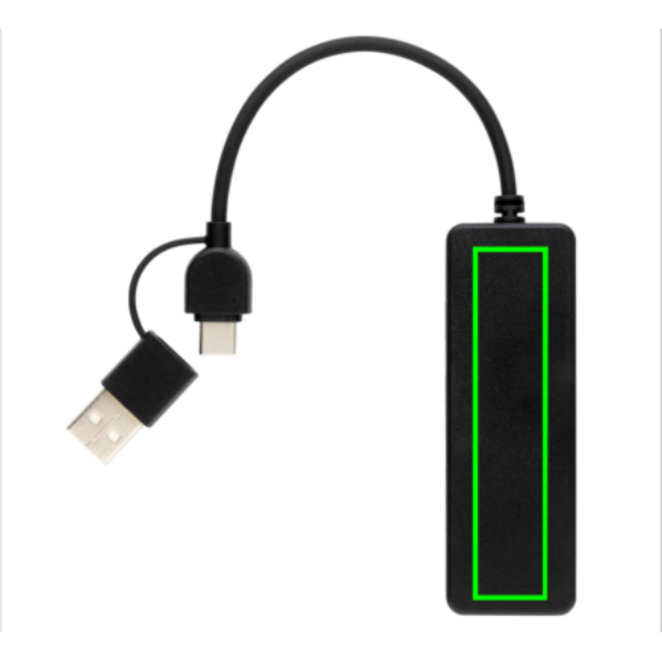 RCS recycled plastic USB hub with dual input - Slika 10