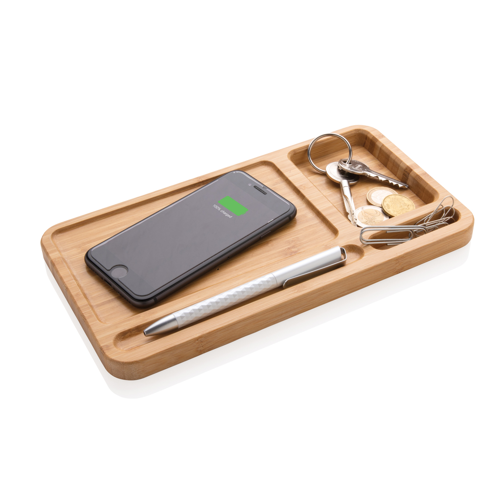 Bamboo desk organiser 10W wireless charger - Slika 3