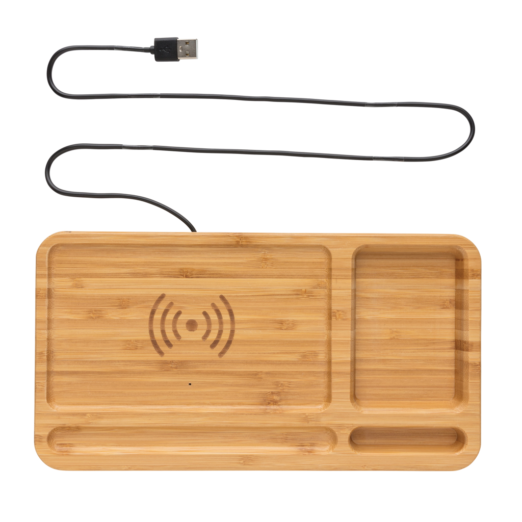 Bamboo desk organiser 10W wireless charger - Slika 4