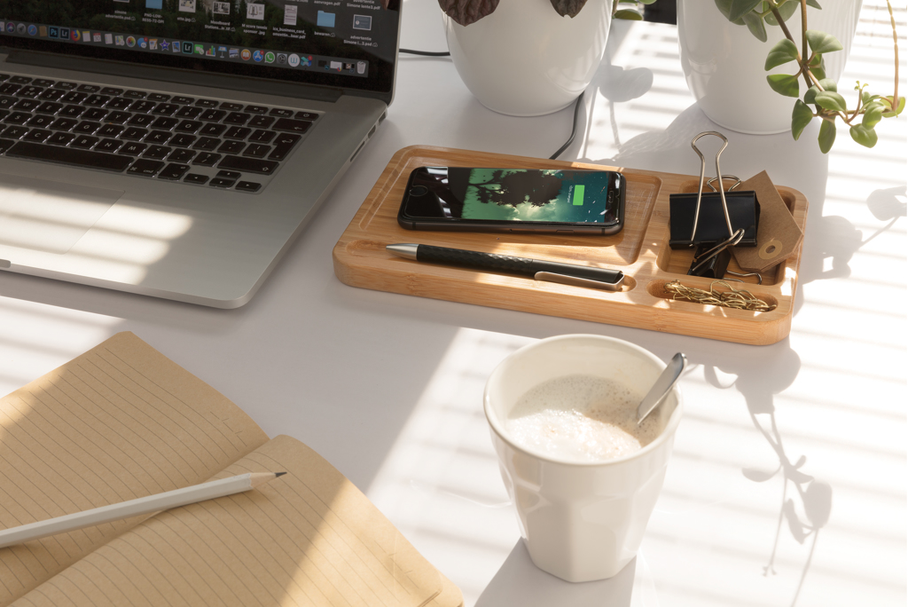 Bamboo desk organiser 10W wireless charger - Slika 8