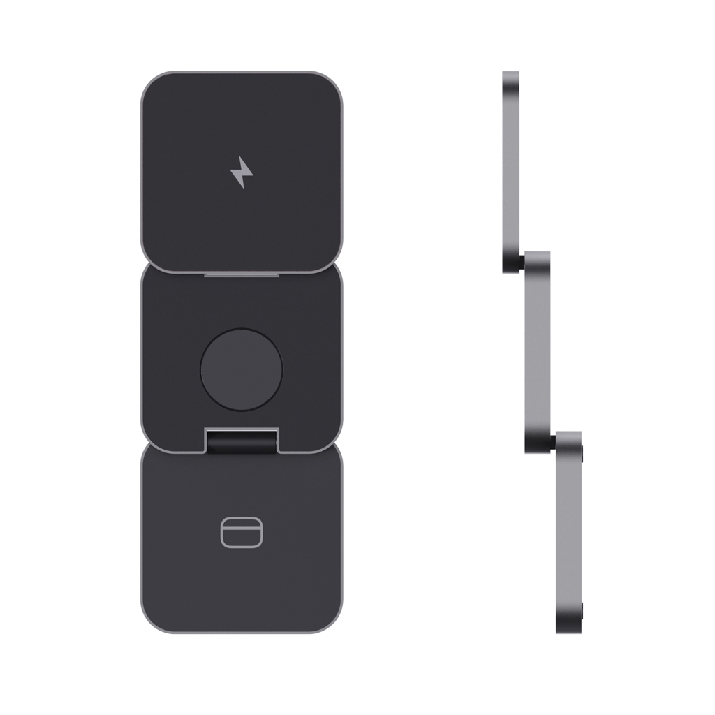 Terra RCS recycled aluminum foldable 3 in 1 15W charger - Slika 5