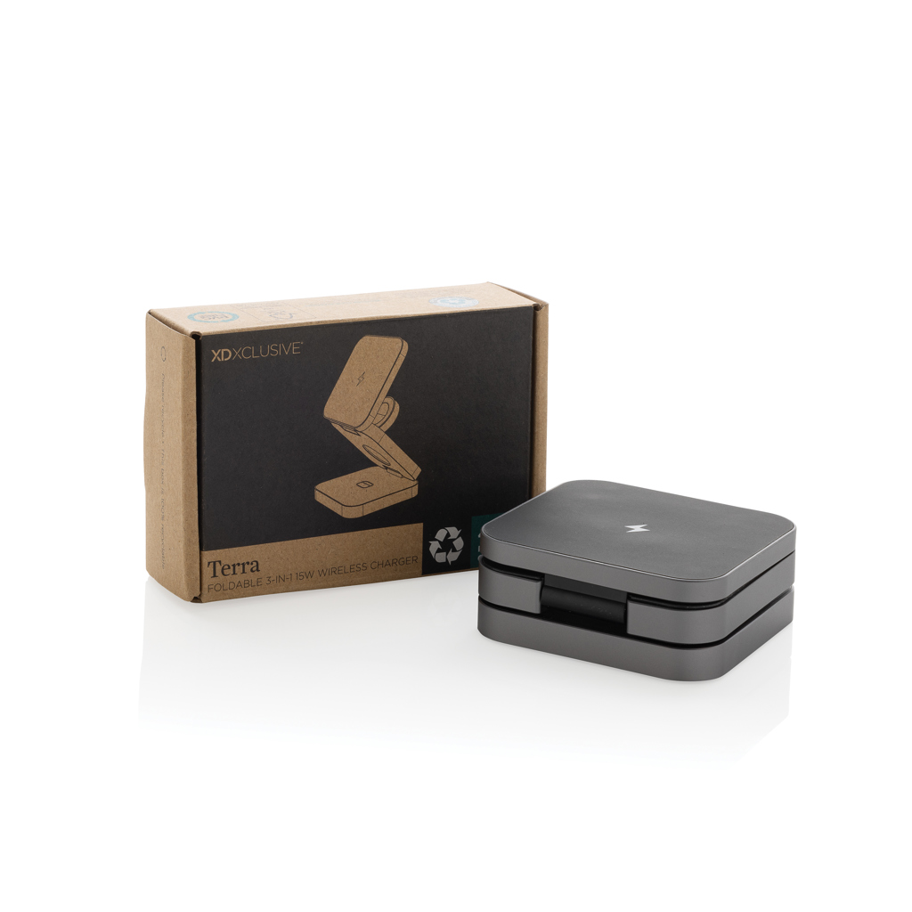 Terra RCS recycled aluminum foldable 3 in 1 15W charger - Slika 9