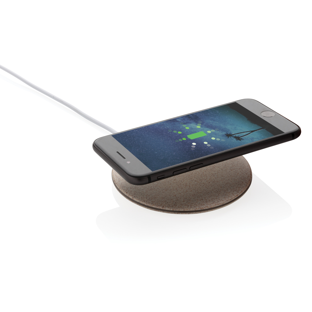 5W Wheat straw wireless charger, brown - Slika 3
