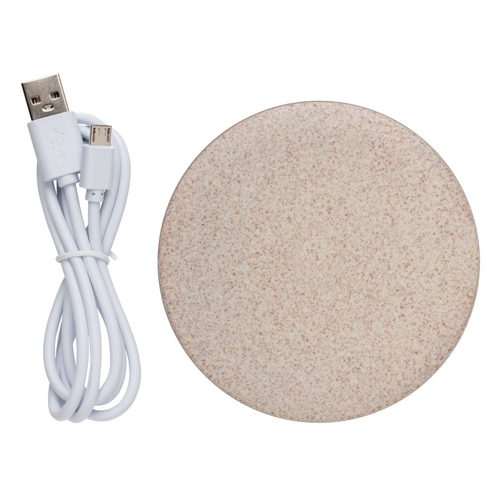 5W Wheat straw wireless charger, brown - Slika 4