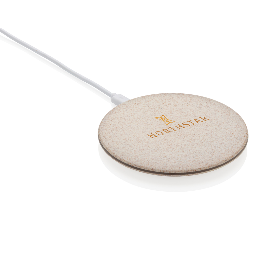 5W Wheat straw wireless charger, brown - Slika 5