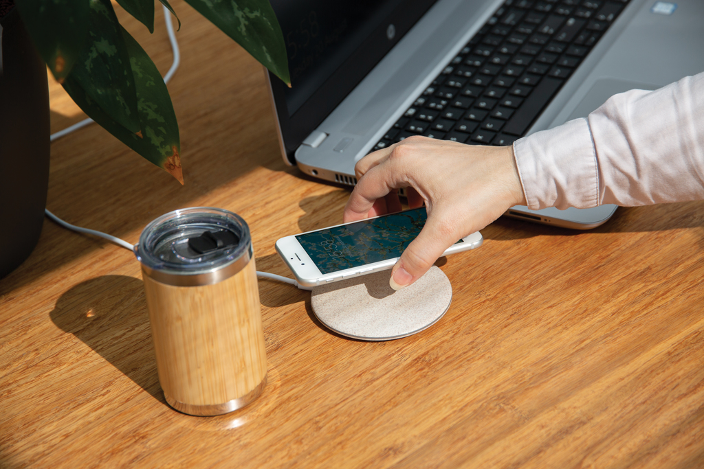 5W Wheat straw wireless charger, brown - Slika 7