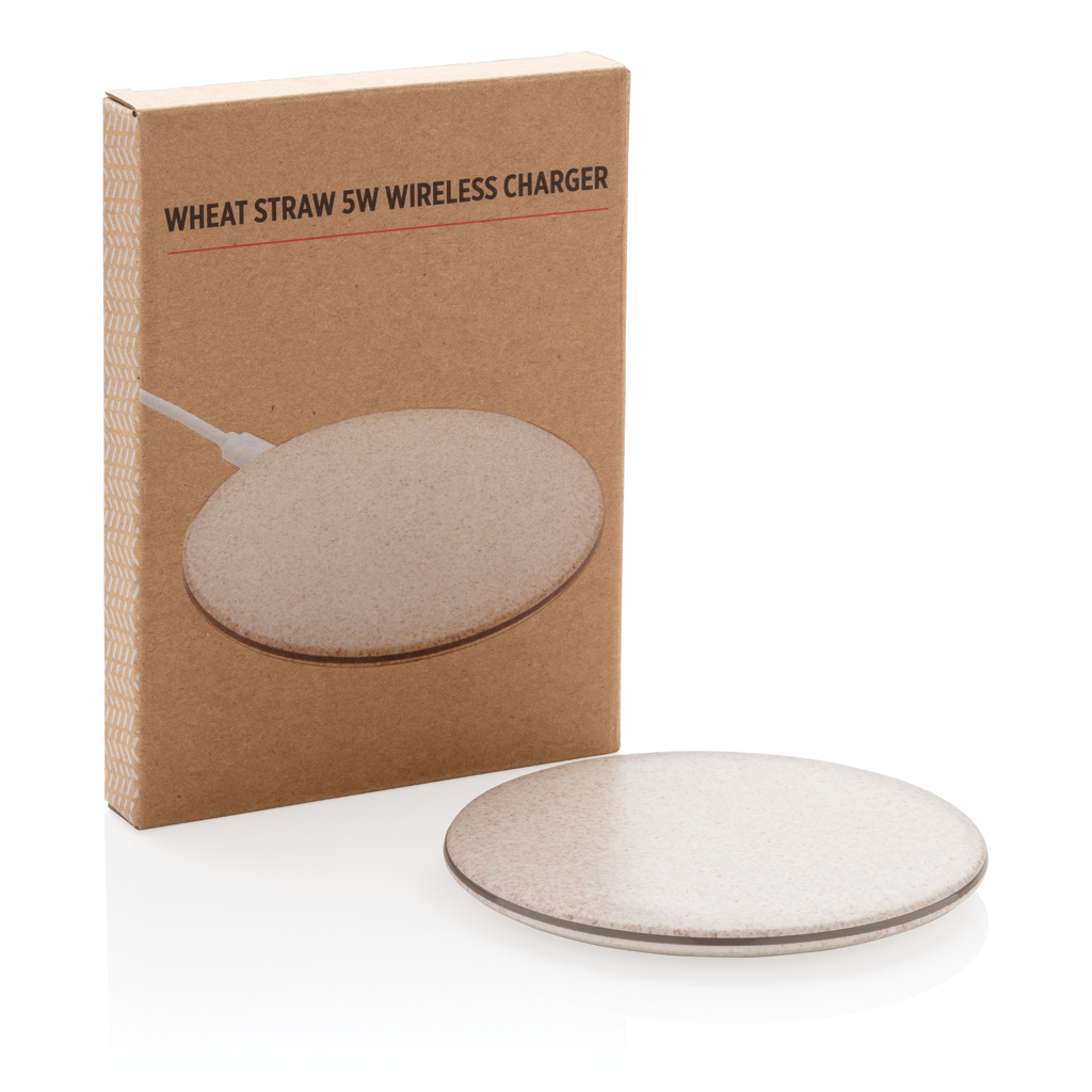 5W Wheat straw wireless charger, brown - Slika 8