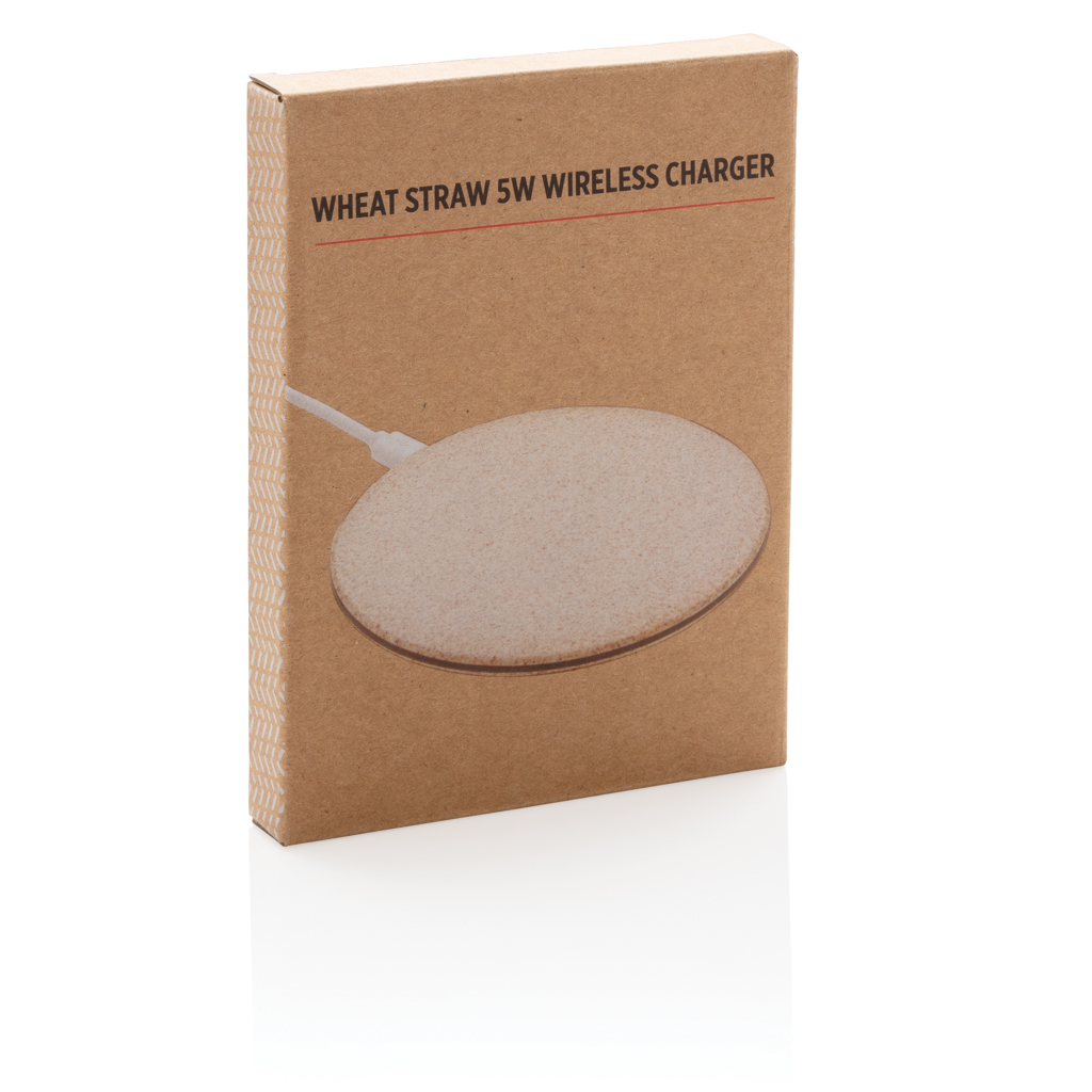 5W Wheat straw wireless charger, brown - Slika 9