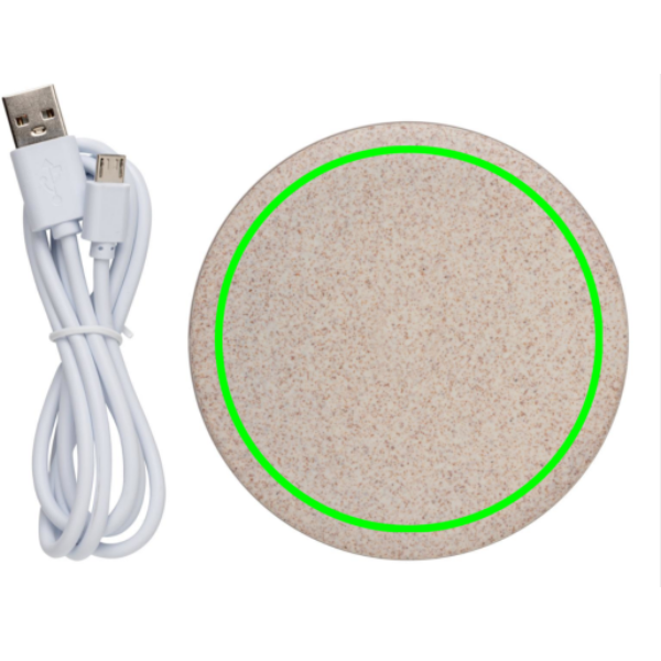 5W Wheat straw wireless charger, brown - Slika 10