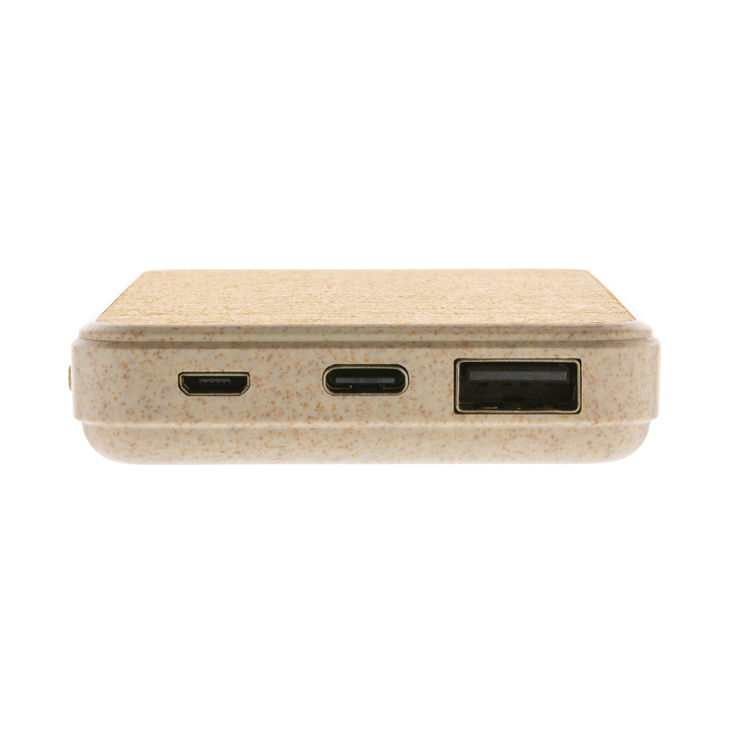 Cork and Wheat 5.000 mAh pocket powerbank, brown - Slika 6