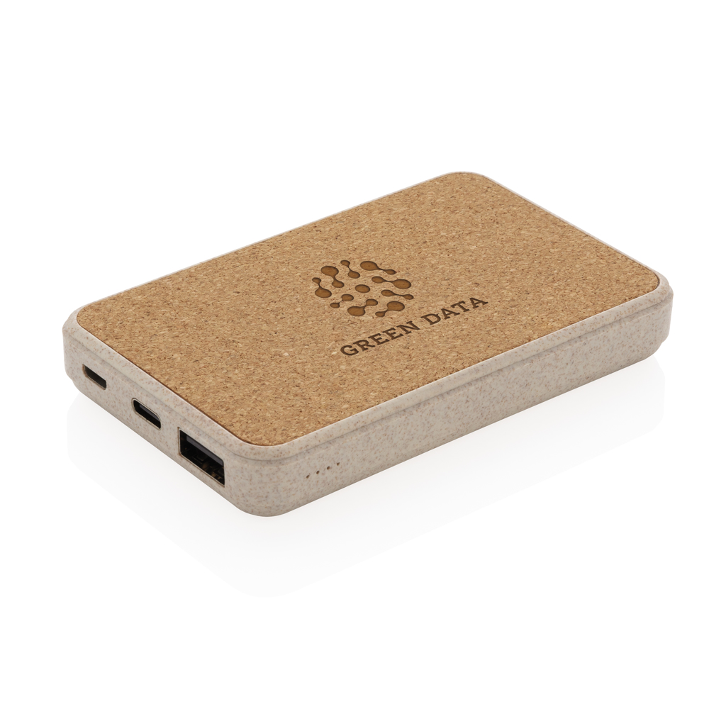 Cork and Wheat 5.000 mAh pocket powerbank, brown - Slika 7