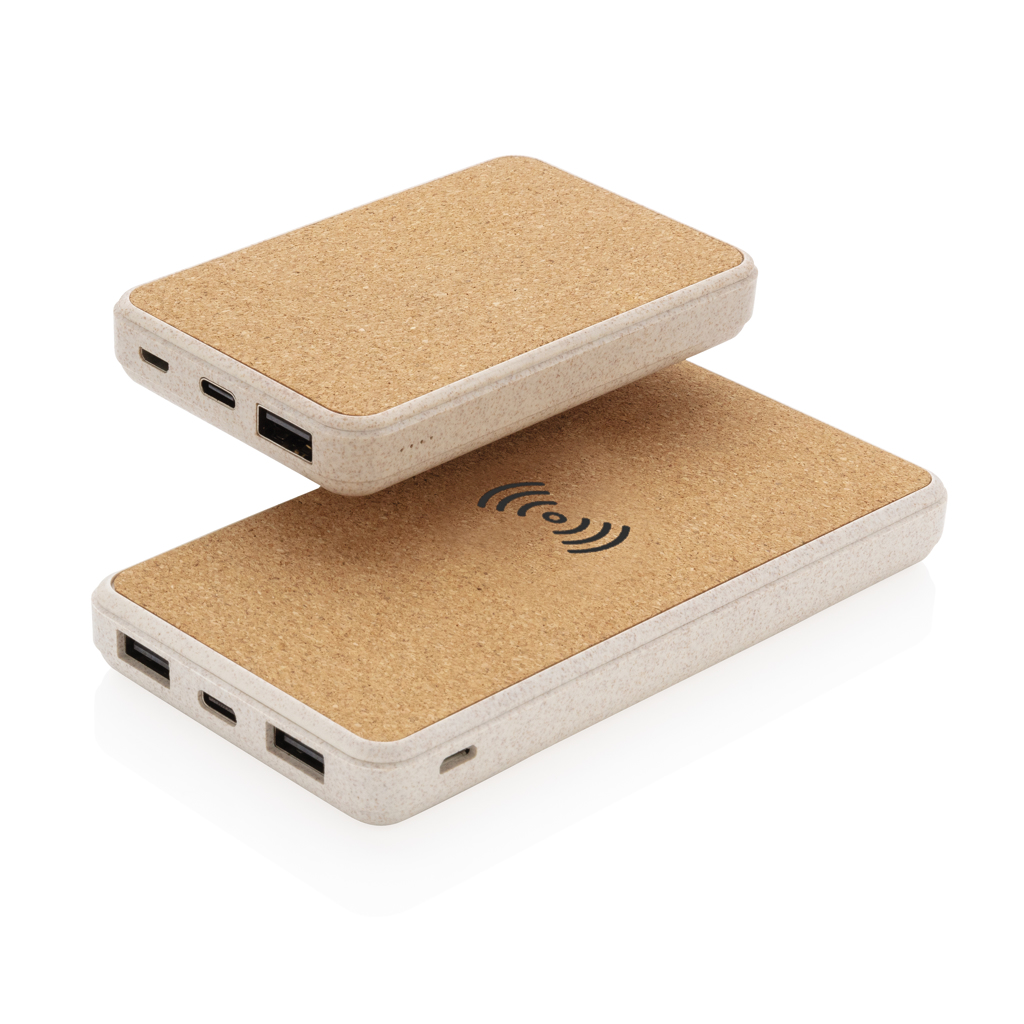 Cork and Wheat 5.000 mAh pocket powerbank, brown - Slika 8
