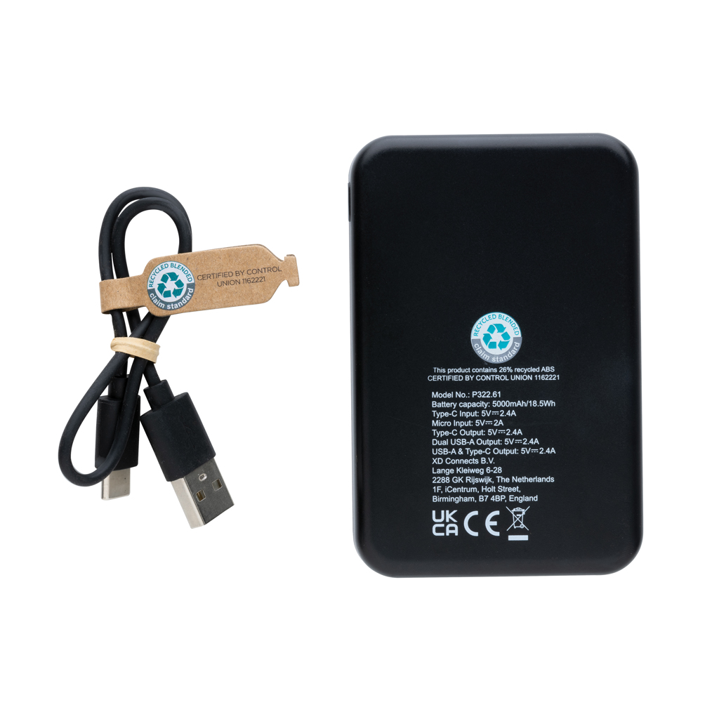 RCS recycled plastic 5.000 mAh powerbank - Slika 5