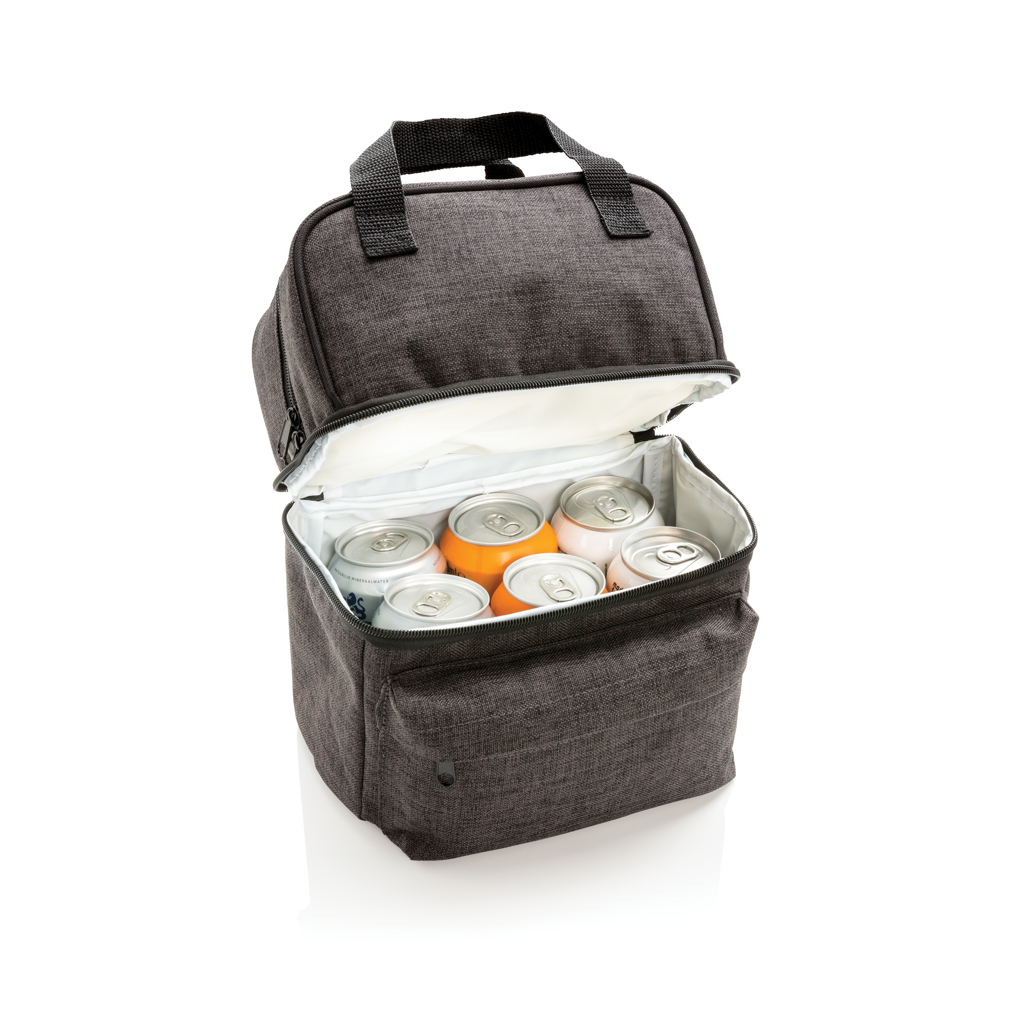 Cooler bag with 2 insulated compartments, anthracite - Slika 3