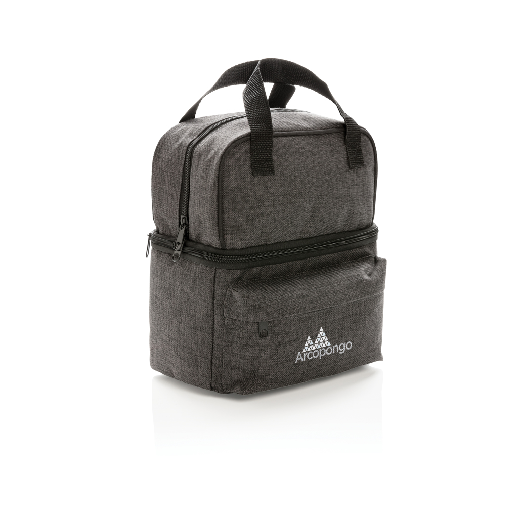 Cooler bag with 2 insulated compartments, anthracite - Slika 8