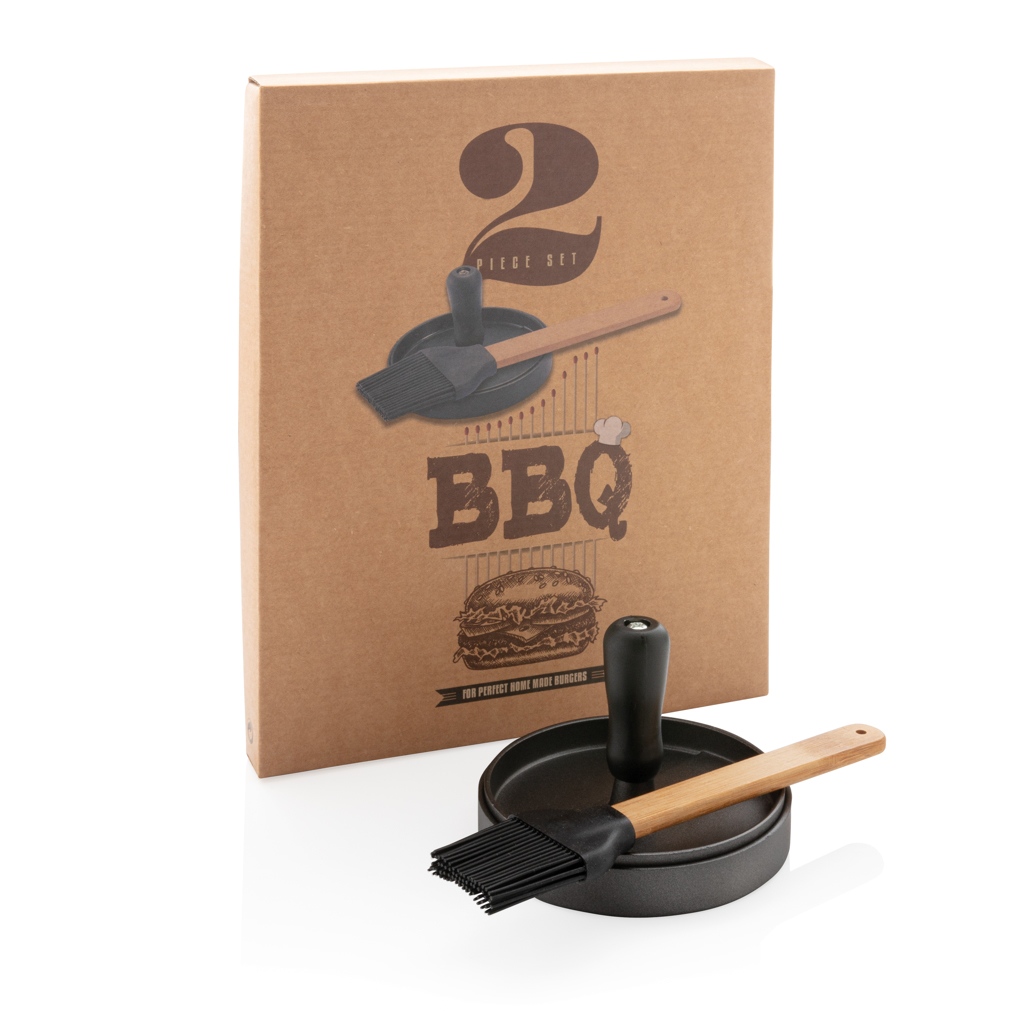 BBQ set with hamburger press and brush - Slika 9