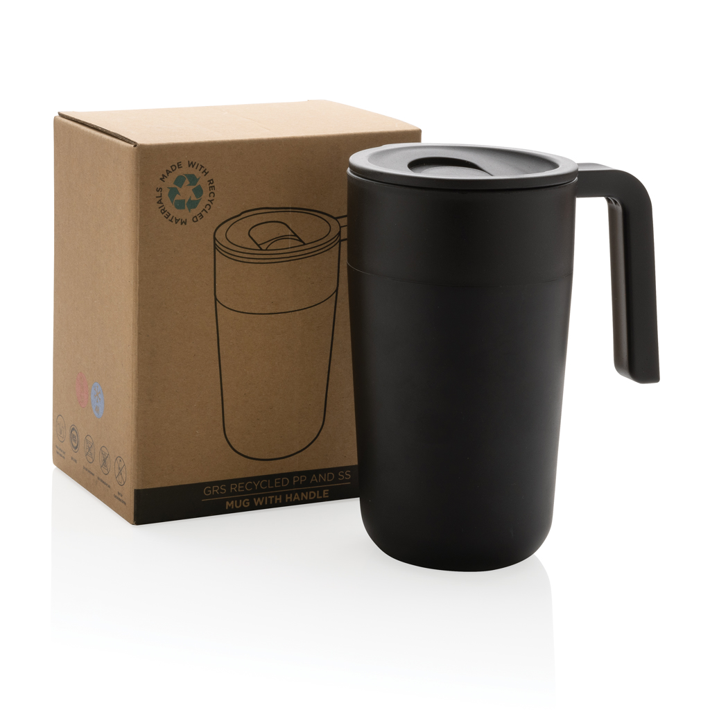 GRS Recycled PP and SS mug with handle - Slika 11