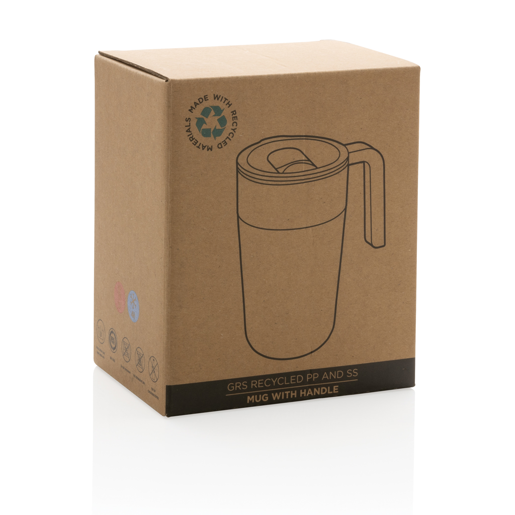 GRS Recycled PP and SS mug with handle - Slika 12