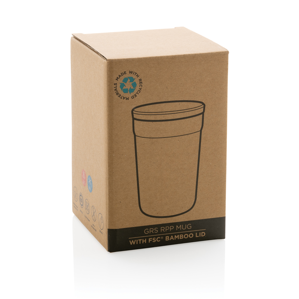 GRS certified recycled PP mug with bamboo lid - Slika 9
