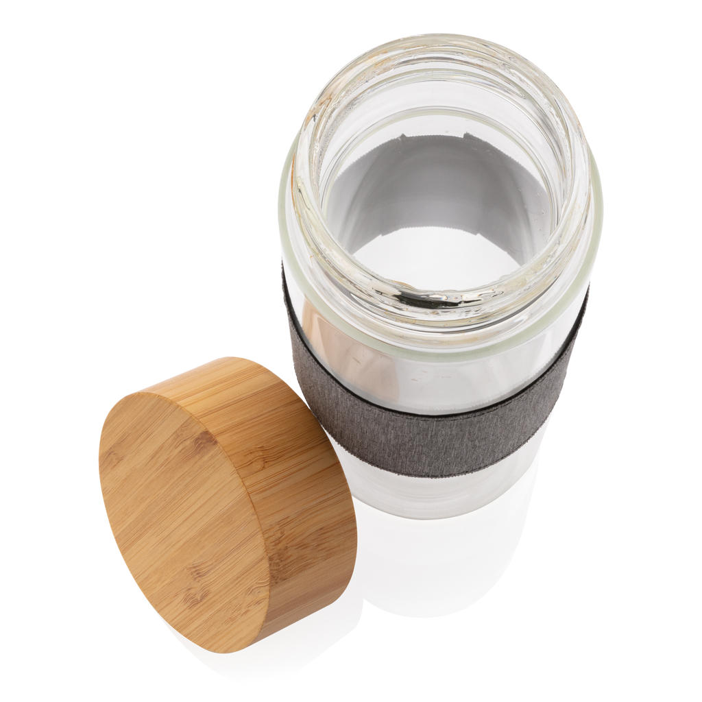 Impact borosilicate glass bottle with bamboo lid - Slika 7