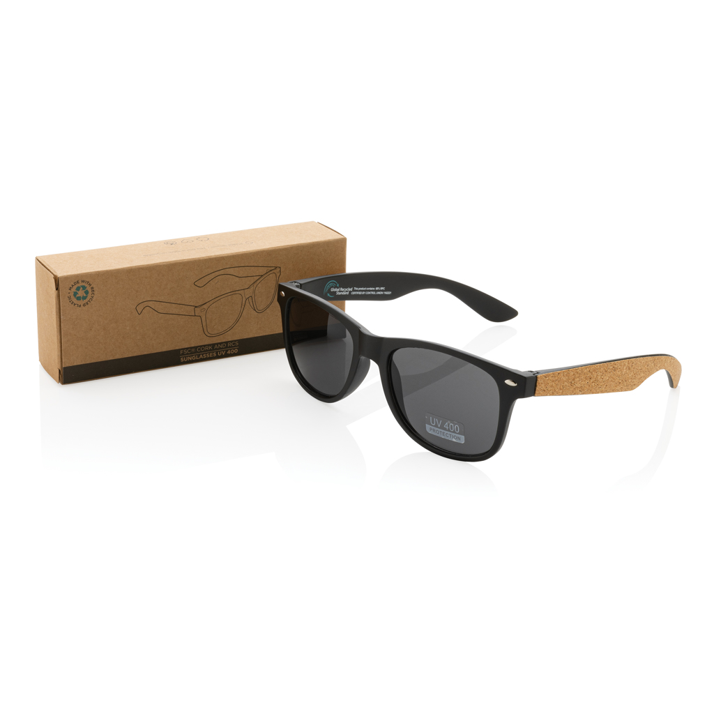 GRS recycled PC plastic sunglasses with cork - Slika 7