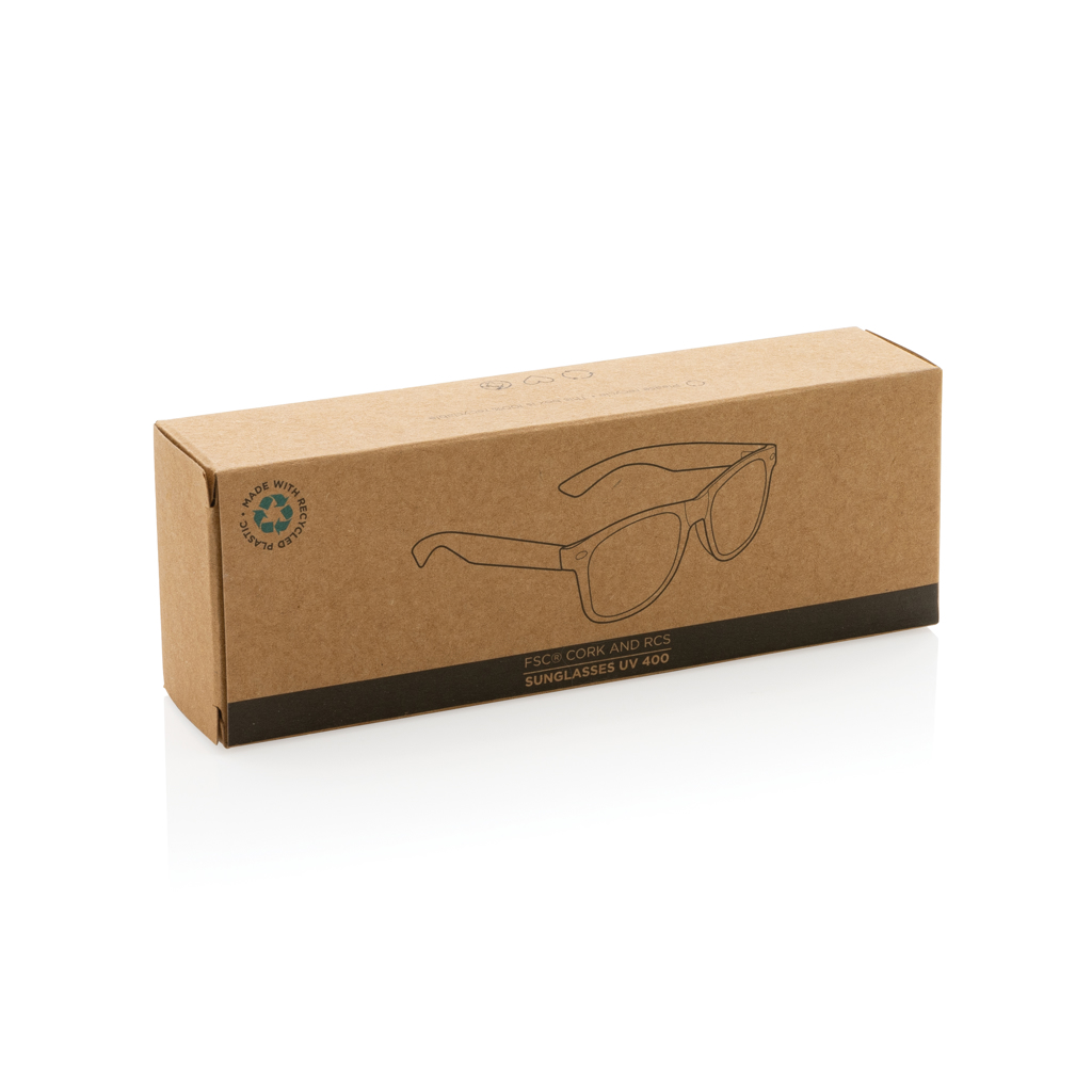 GRS recycled PC plastic sunglasses with cork - Slika 8