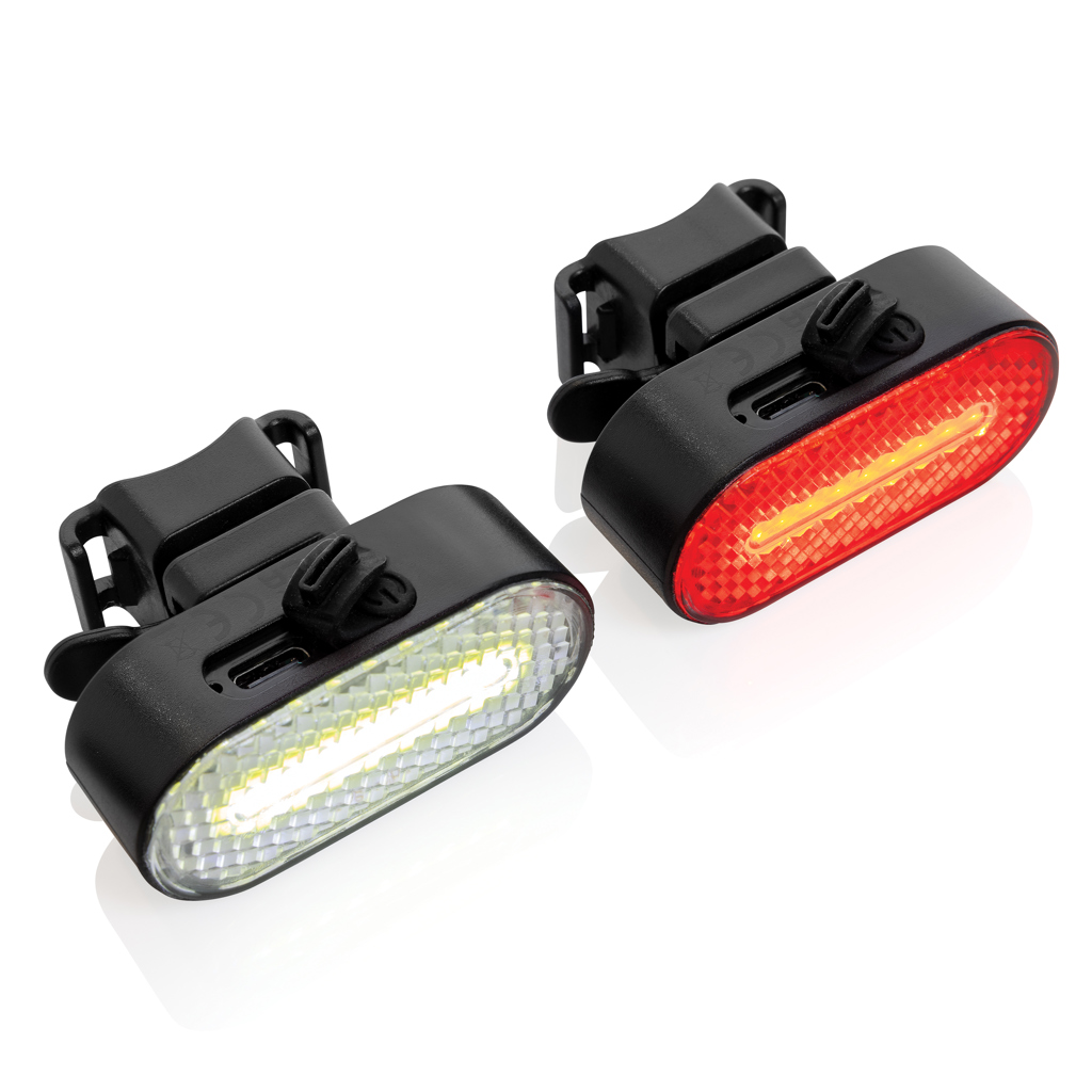 Lumino RCS recycled plastic USB re-chargeable bike light set - Slika 2