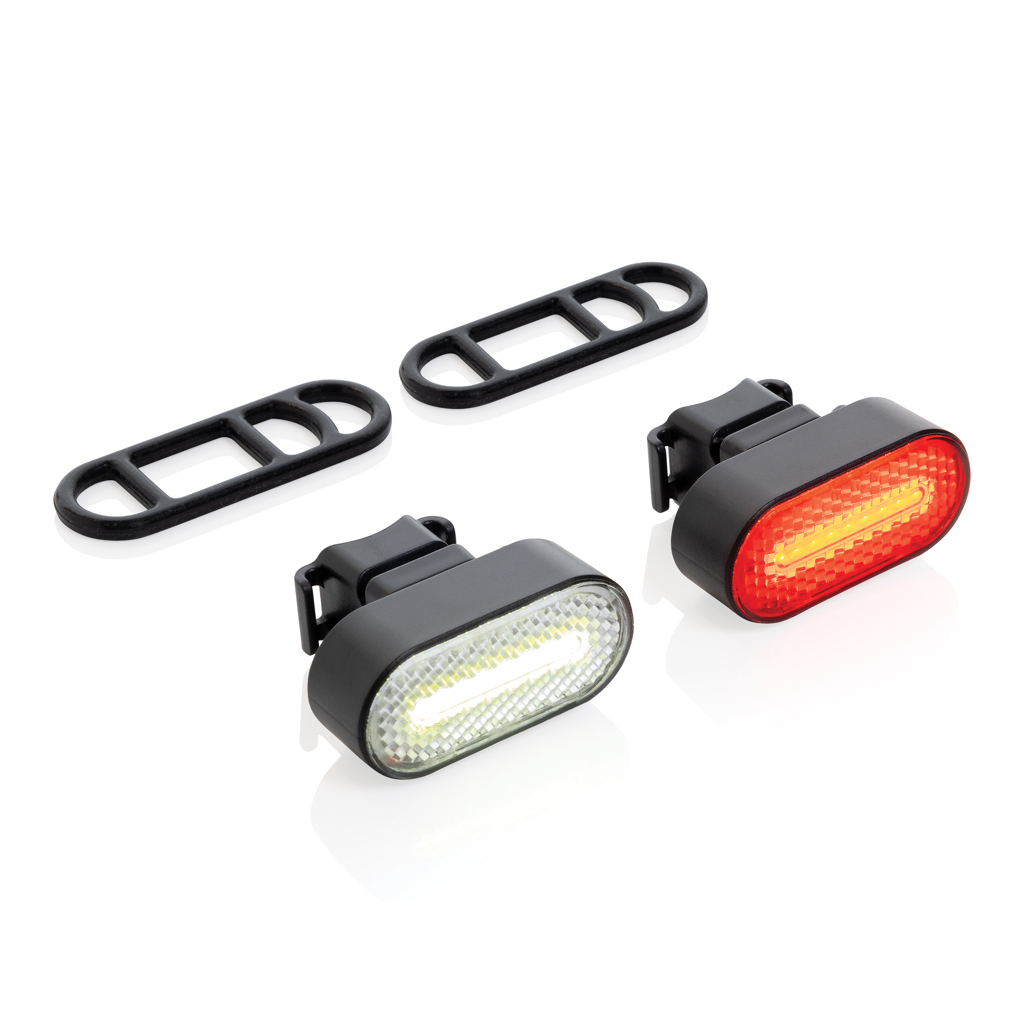 Lumino RCS recycled plastic USB re-chargeable bike light set - Slika 3
