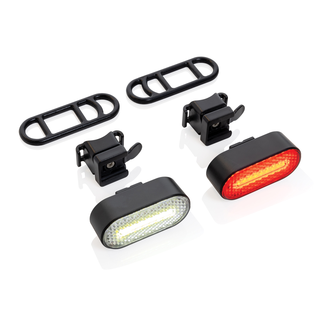 Lumino RCS recycled plastic USB re-chargeable bike light set - Slika 4