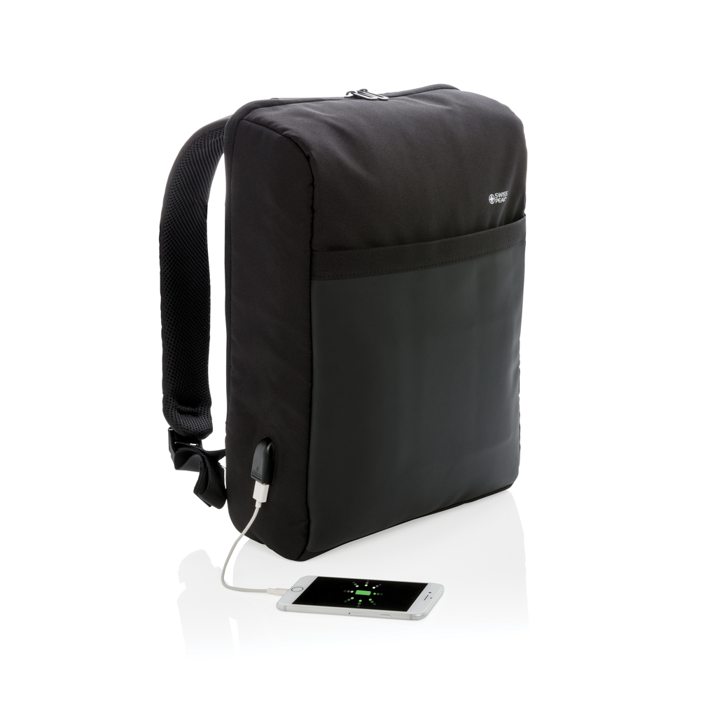 Swiss Peak 15" anti-theft RFID & USB backpack PVC free - Slika 3